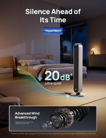 Dreo tower fan - 42 inch smart fan with Alexa and Google support, 12 speeds and quiet operation. 25dB noise level. 120° oscillation. 12 hour timer. 2023 model.