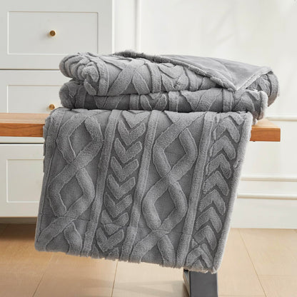 Faux fur throw blanket — Cozy soft plush design for winter warmth and comfort
