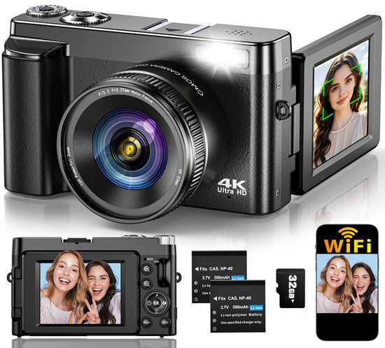 Digital camera — 64MP autofocus vlogging camera with flip screen and 16X zoom