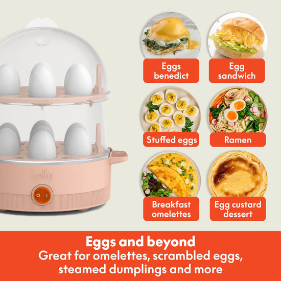 Countertop food steamer — Bella egg cooker with versatile cooking options