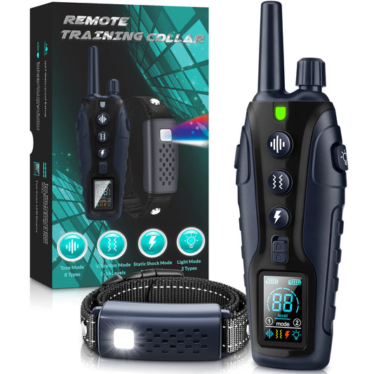 Shock Collar for Dogs - 4500FT Dog Training Collar with Remote, Waterproof e Collar with Flashlight, 4 Training Modes, Keypad Lock, Rechargeable Dog Shock Collar for Small Medium Large Dogs