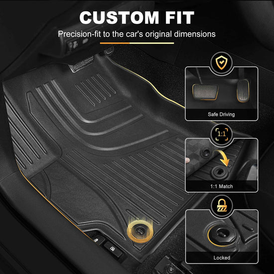 AOMSAZTO car floor mats - Heavy duty TPE all weather liners for Toyota Corolla sedan 2020-2026