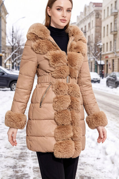 RISISSIDA coat — Cold-resistant puffer jacket with fur lined hood