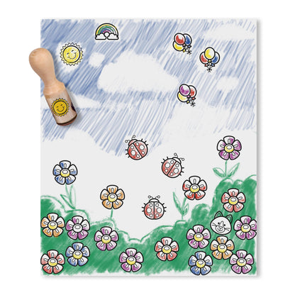 Melissa & Doug Deluxe Happy Handle Stamp Set - Fun stamp set for creative play