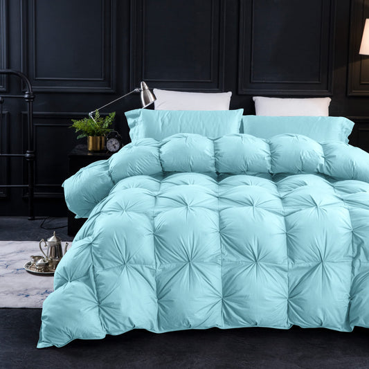 King size duvet insert — 750+ fill power, 1200TC cotton, gray comforter with tabs