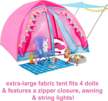 Toy figure playset — Barbie It takes two camping set with dolls and accessories