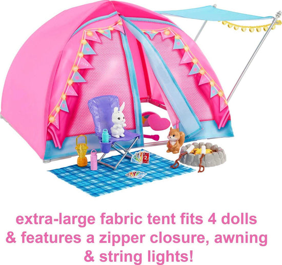 Toy figure playset — Barbie It takes two camping set with dolls and accessories