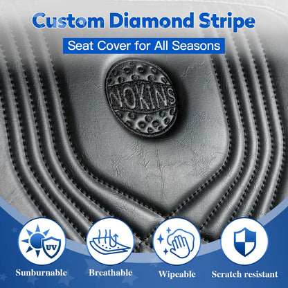 NOKINS golf cart seat covers — gradient diamond black and black design