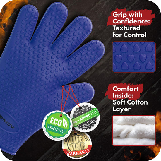 POT_HOLDER — Orange BBQ gloves in various colors and sizesPOT_HOLDER — Orange BBQ gloves with multiple color and size options
