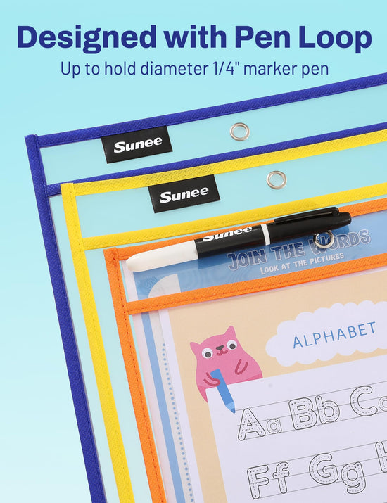 CARD_DOCUMENT_SLEEVE — SUNEE assorted colors dry erase pockets