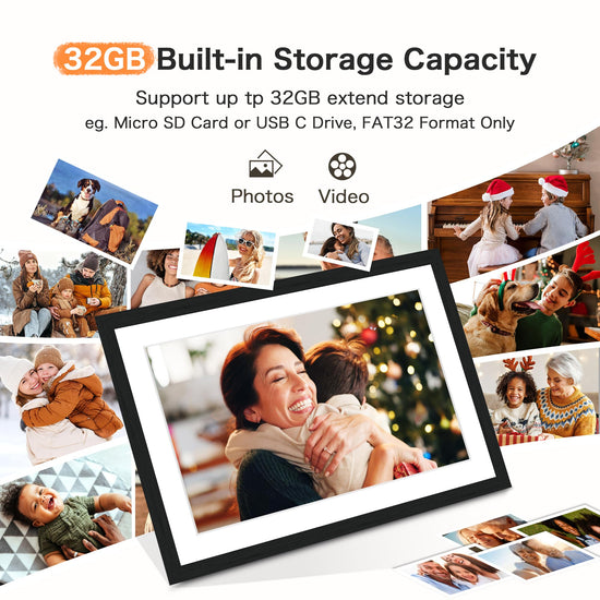 Pastigio digital picture frame — 10.1 inch 1080P touch screen with 16GB memory