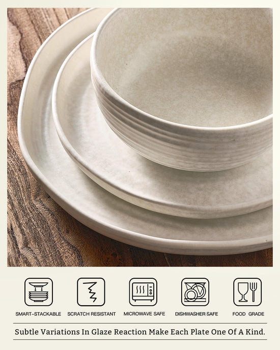 Famiware dinnerware set - Milkyway collection with 12, 18, or 24 pieces