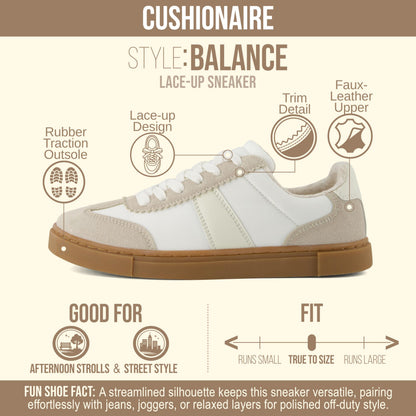 CUSHIONAIRE Balance women's sneakers — memory foam and slip resistant outsole
