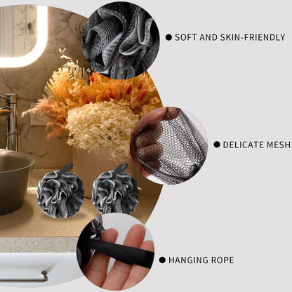 BCKENEY bathing sponge — soft mesh exfoliating loofa for men and women