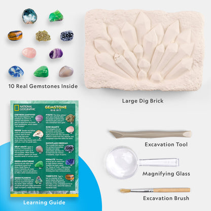 National Geographic science fundamentals kit — geology gift set with geodes and gemstone dig activities