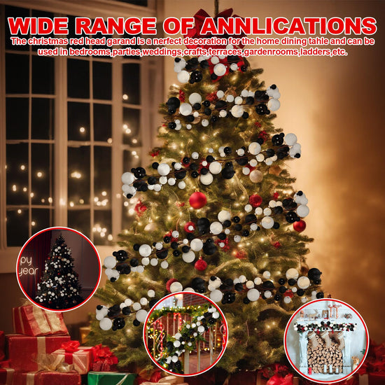 Yuxung garland — 6 ft Christmas ball ornaments for indoor and outdoor decoration accessories