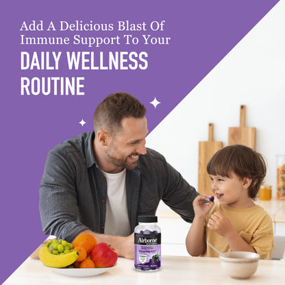 Nutritional supplement — Airborne elderberry with zinc and vitamin C gummies for adults