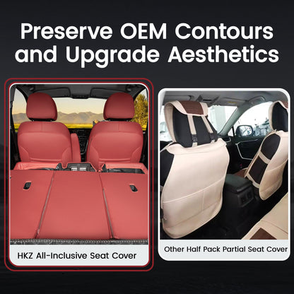 HKZ vehicle seat covers — Custom fit burgundy leather for Buick Encore 2013-2022