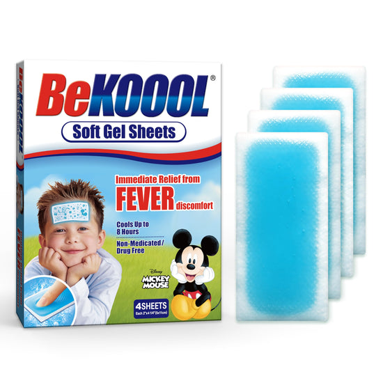 Therapeutic thermal compress — Immediate cooling gel sheets for kids, 4 count, white