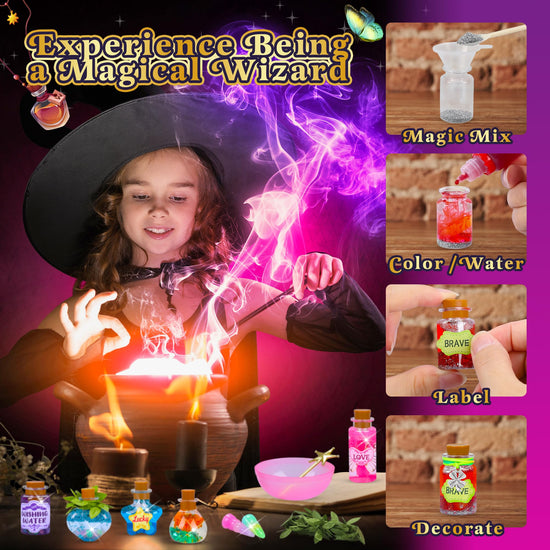 CARTELL fairy magic potions kit — 26 DIY mixed potion bottles for ages 6 and up