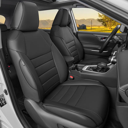 HKZ vehicle seat cover set - Leather for 2019-2025 Toyota RAV4 models LE, XLE, Limited