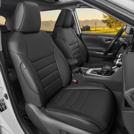 HKZ vehicle seat cover set - Leather for 2019-2025 Toyota RAV4 models LE, XLE, Limited