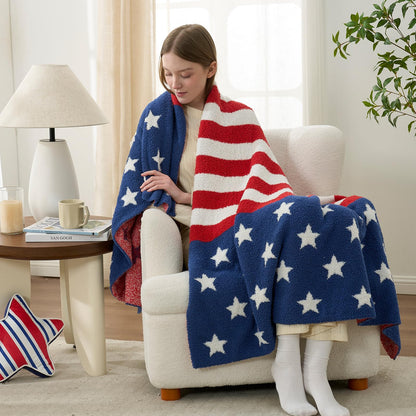 Snuggle Sac checkered blanket — animal pattern microfiber throw for sofa, bed, chair