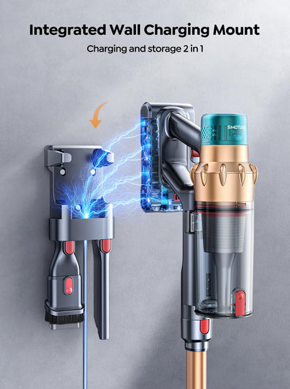 Cordless vacuum cleaner — 650W power with 70 mins runtime and removable battery