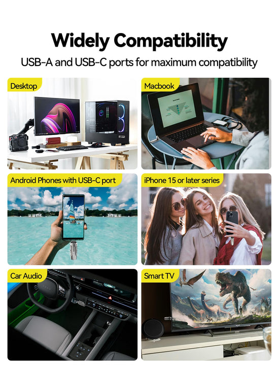 Flash drive — 1TB solid state with dual port compatibility for multiple devices