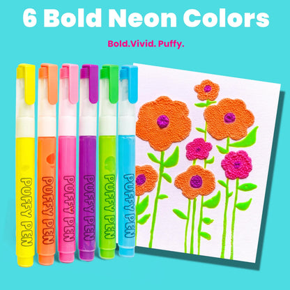 Ooly puffy paint gel pens with 3D foam texture, set of 6