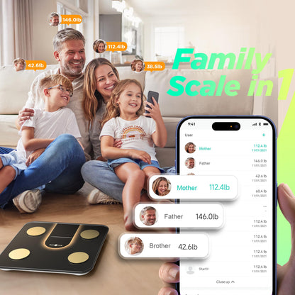 RunStar weigh scale — smart scale with 8-in-1 VA display and body composition app sync