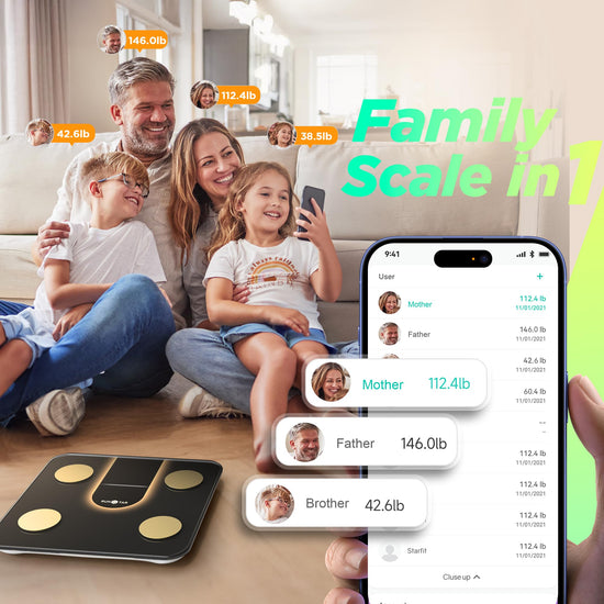 RunStar weigh scale — smart scale with 8-in-1 VA display and body composition app sync