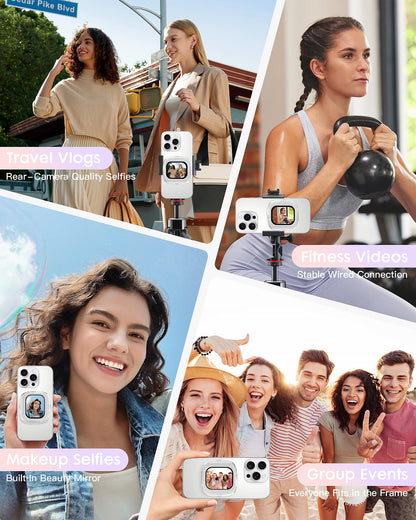 Yatao Mini Selfie Monitor Screen for iPhone, Plug & Play with Mirror