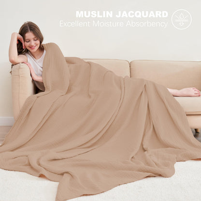 Cosy family muslin cotton blanket — soft and breathable material