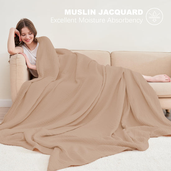 Cosy family muslin cotton blanket — soft and breathable material