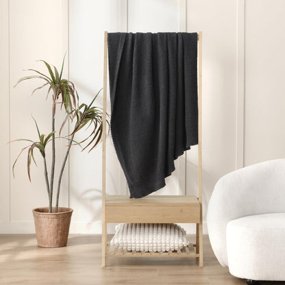 Plush fleece throw blanket - soft and fuzzy for bed or couch 50x70 inches