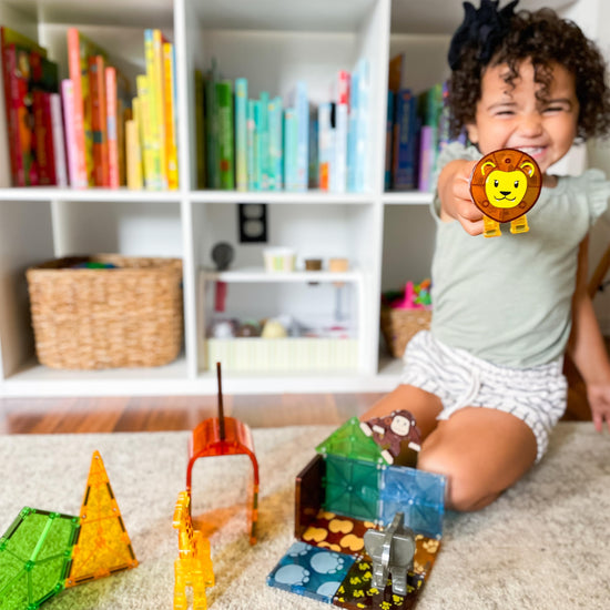 MAGNA-TILES safari animals 25-piece magnetic construction set - original magnetic building brand