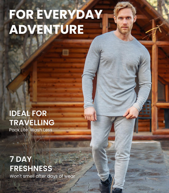 Merino.tech merino wool base layer set — heavyweight, midweight and lite options available