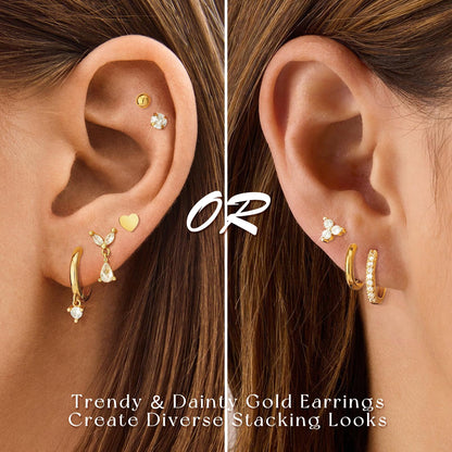 Adoyi gold hoop earrings set with twisted huggie design for women