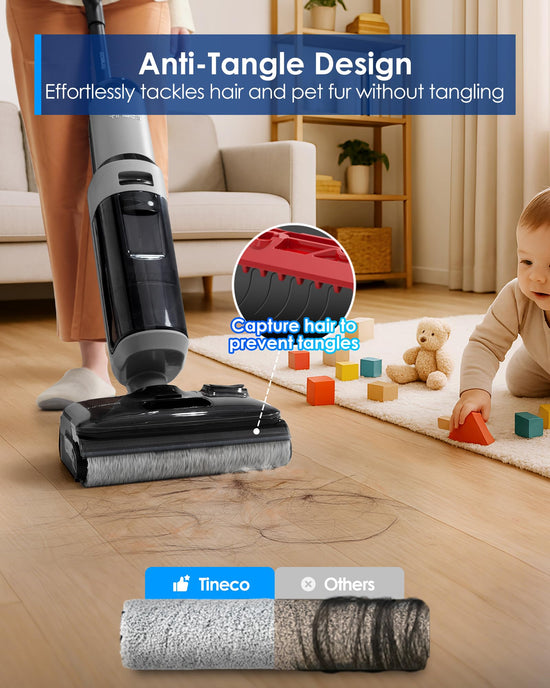 Tineco ifloor wet dry vacuum cleaner — vacuum and mop in one with powerful suction and long runtime