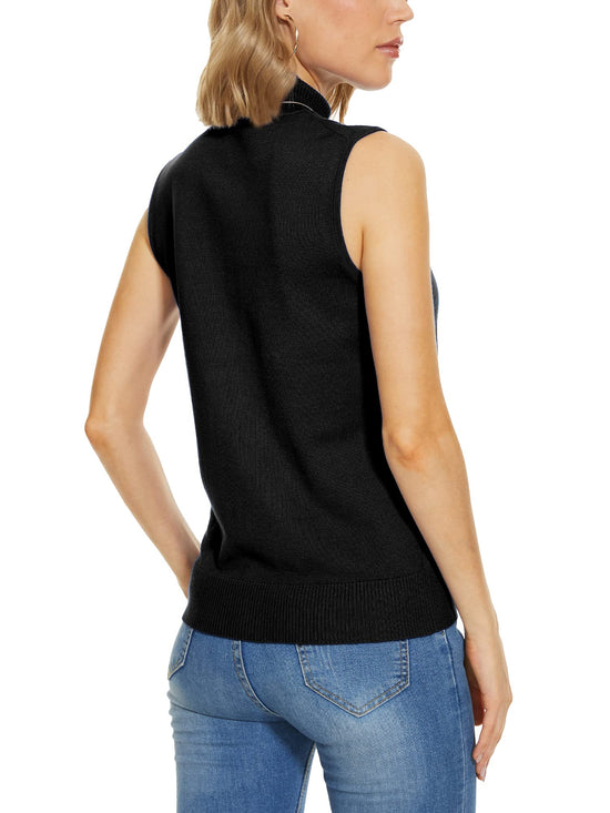 INKOFF sweater — sleeveless mock neck turtleneck knit top for women