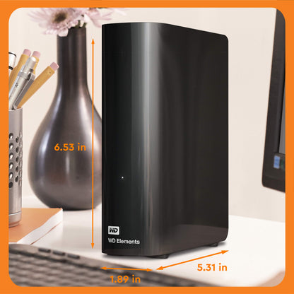 Computer drive or storage — Western Digital 8TB Elements external hard drive, black