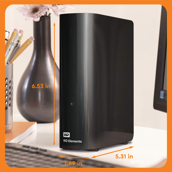 Computer drive or storage — Western Digital 8TB Elements external hard drive, black