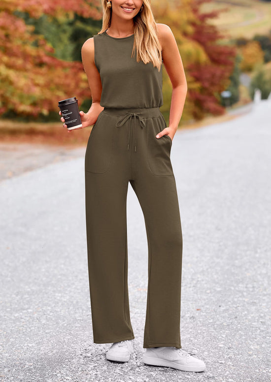 PRETTYGARDEN one piece outfit — summer sleeveless wide leg romper for beach vacation