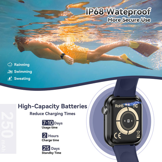 Smart watch - fitness tracking with call functionality and waterproof design