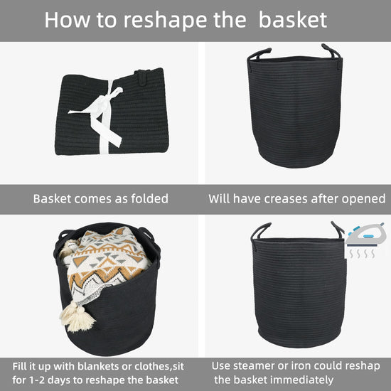 XUANGUO laundry hamper — cotton rope woven design for versatile storage