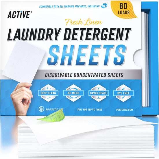 Laundry detergent sheets - eco-friendly dissolvable strips for 80 loads