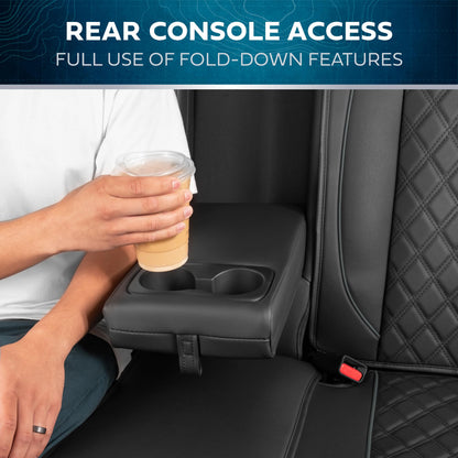 Vehicle seat cover — MotorBox prestige edition leather seat cover set in black and gray
