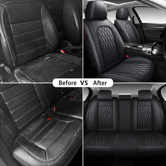 WELLDO vehicle seat cover — Waterproof faux leather with thickened cushion