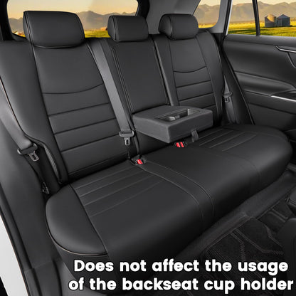 HKZ vehicle seat cover set - Leather for 2019-2025 Toyota RAV4 models LE, XLE, Limited